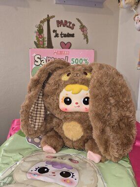 NIB Samuel 500% San Xiao Mao Hair Rabbit Family blind box.